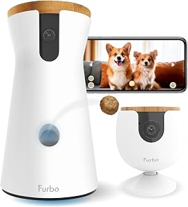 Furbo 360° Dog Camera + Mini [New Subscription Required at Setup] 2-Camera Bundle Nanny Pr