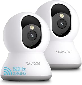 blurams 5G Cameras for Home Security, 2K Pet Camera with Phone App, 360° PTZ Indoor Camera