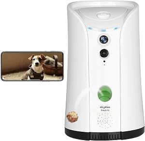 SKYMEE Dog Camera Treat Dispenser,WiFi Full HD Pet Camera with Two-Way Audio and Night Vis