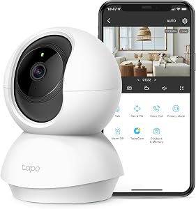 Tapo TP-Link 2K Pan Tilt Security Camera for Baby Monitor, Dog Camera w/Motion Detection, 