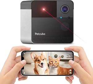 Petcube Play 2 Wi-Fi Pet Camera with Laser Toy for Cats & Dogs, 1080P HD Video, 160° F