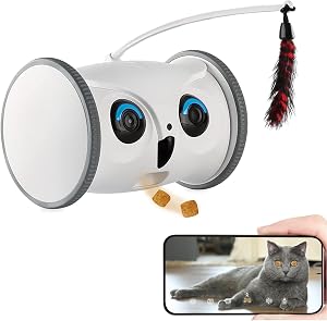 Owl Robot,Pet Camera Treat Dispenser Interactive Toy for Dogs Cats with Remote Phone App C