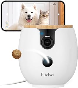 Furbo Mini 360° [New] 2K QHD Pet Camera: Dog & Cat Rotating Treat Dispenser w/Phone Ap