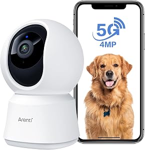 ARENTI 5G Indoor Security Camera, 4MP Pet Camera with Speaker for Dog/Cat, Baby Monitor wi