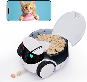 Enabot EBO ROLA PetPal FamilyBot Pet Camera Robot with Treat Dispenser: 2.5K Mobile Dog Ca